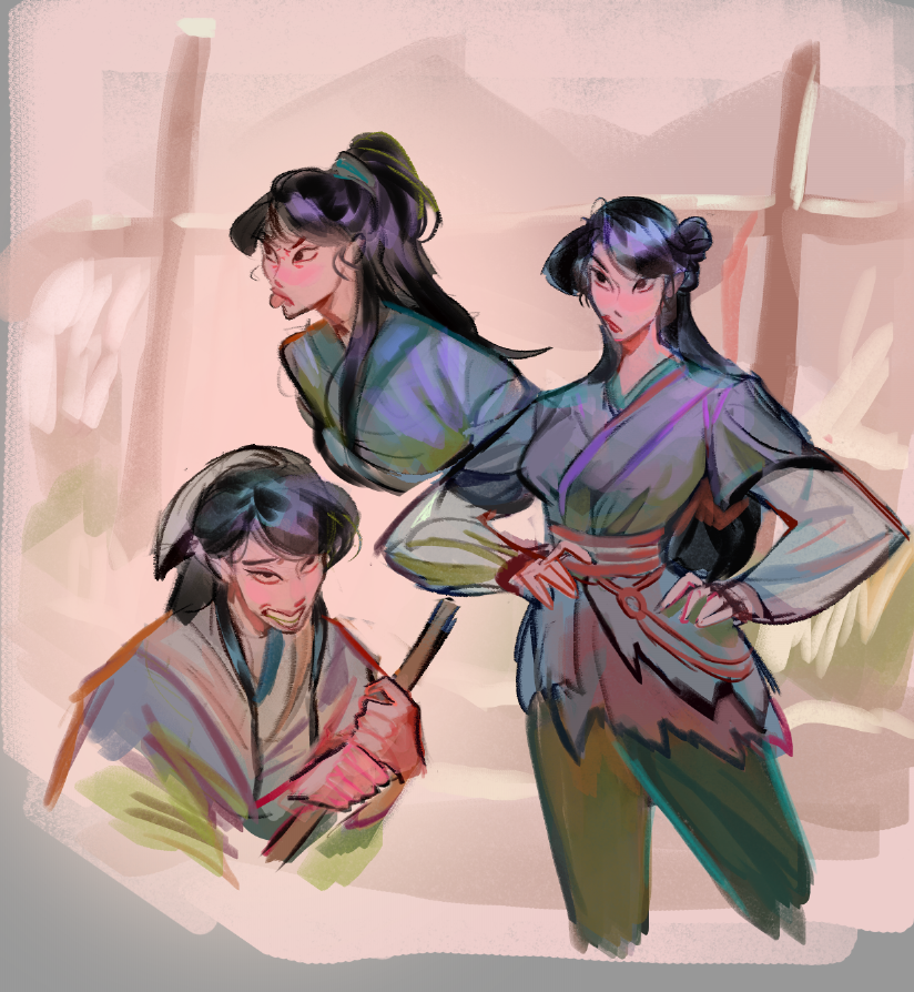 原创 1名女孩 黑发 十字架 叉腰 高马尾