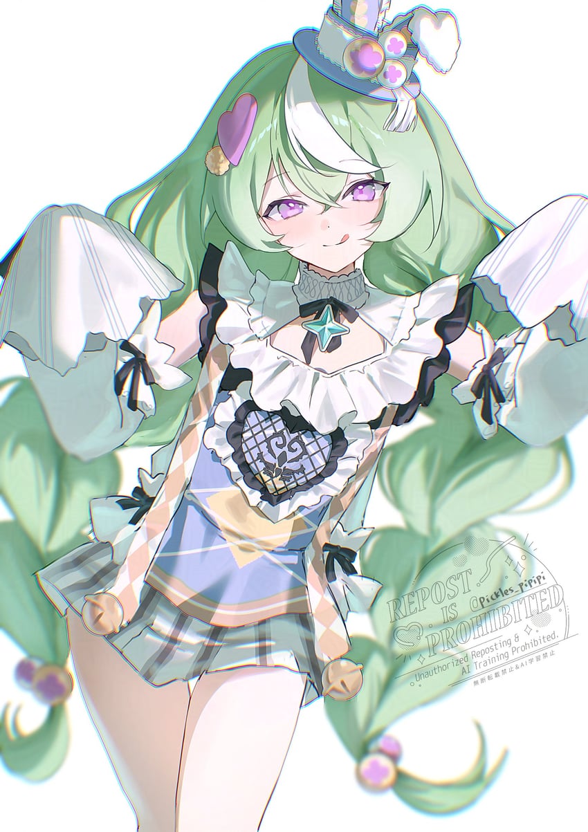 史黛拉·索拉、菜豆 (古怪茶会) (Stella Sora)、荠 (Stella Sora) 1名女孩 乳沟上方镂空 兽耳 作者名 黑色丝带