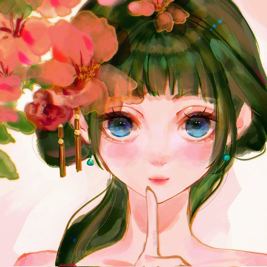 药屋少女的呢喃、猫猫 (药屋少女的呢喃) 1名女孩 蓝眼 齐刘海 脸红 闭嘴