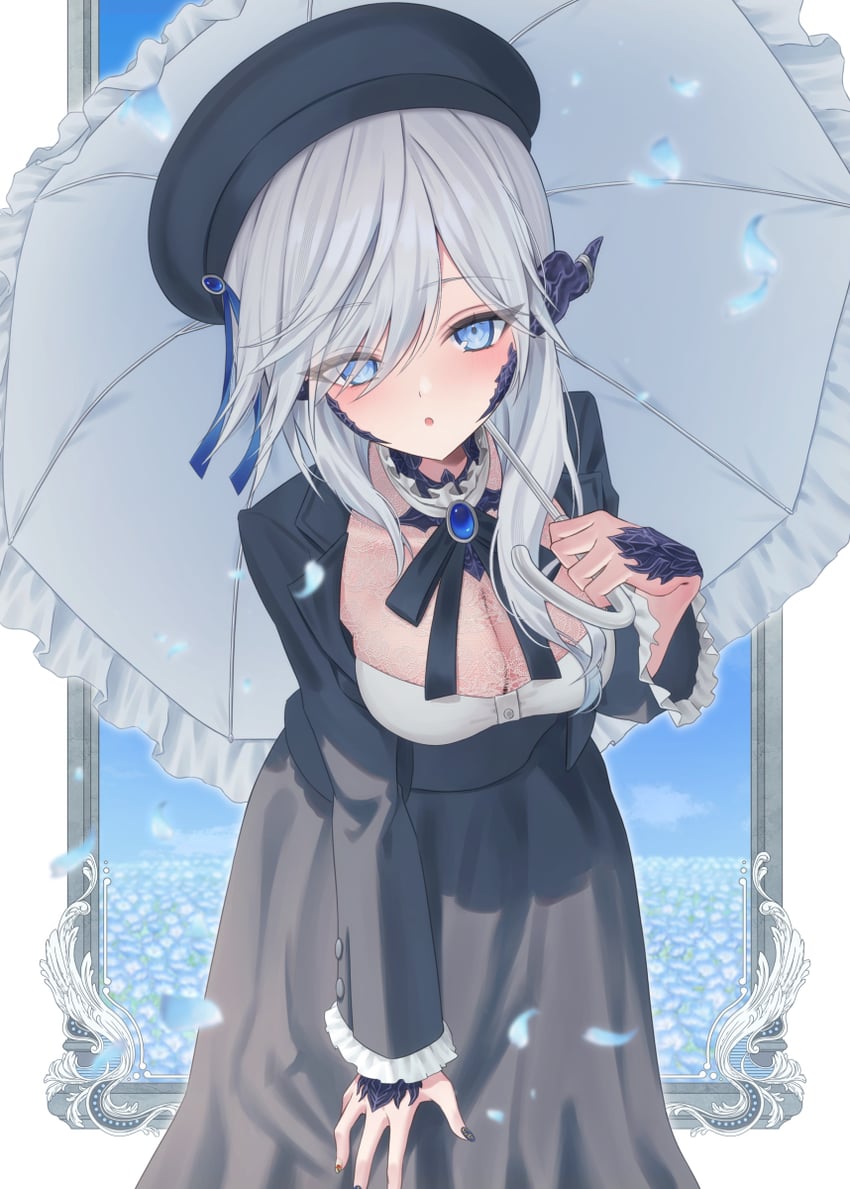 最终幻想、最终幻想14、光之战士 (FF14) 1名女孩 敖龙族 (FF14) 弯腰 黑鳞 蓝眼