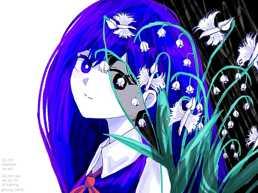 OMORI、Mari (Omori)、Mari (Omori) 1名女孩 黑瞳 脸红 亮瞳 闭嘴
