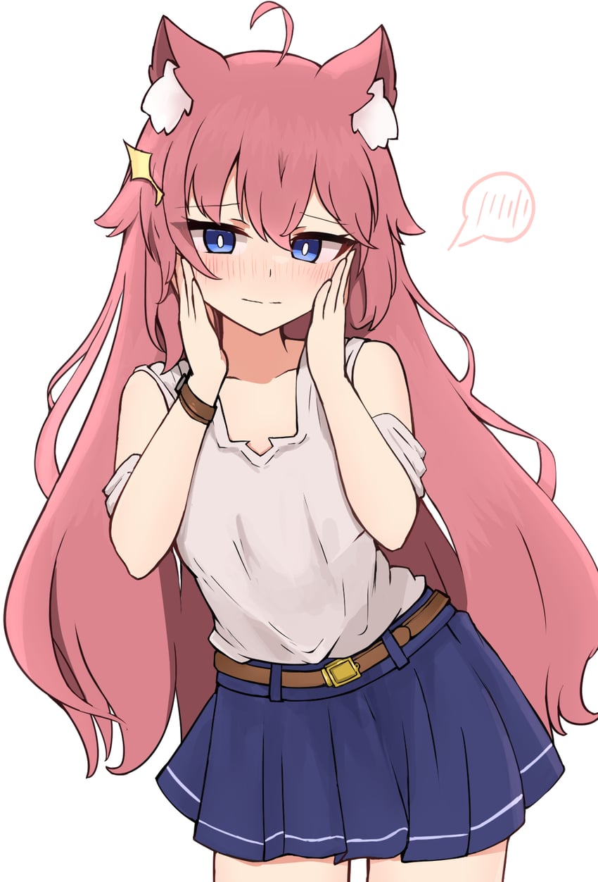 原创 1名女孩 呆毛 露肩 腰带 腰带扣