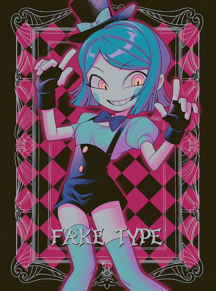 FAKE TYPE.、公主 (FAKE TYPE.) 1名女孩 黑色蝴蝶结 黑色蝶形领结 黑色手套 黑帽子