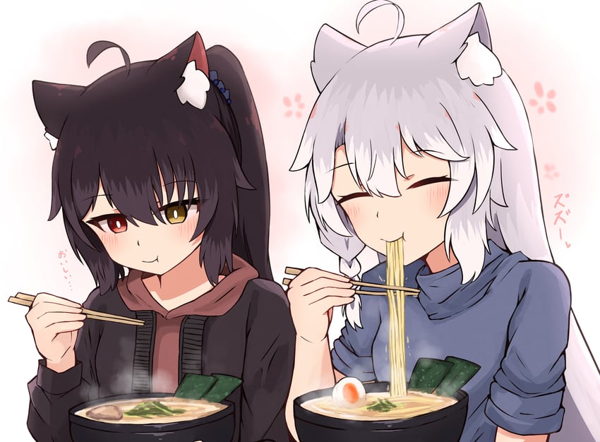 原创 2名女孩 :t 微笑 呆毛 兽耳毛