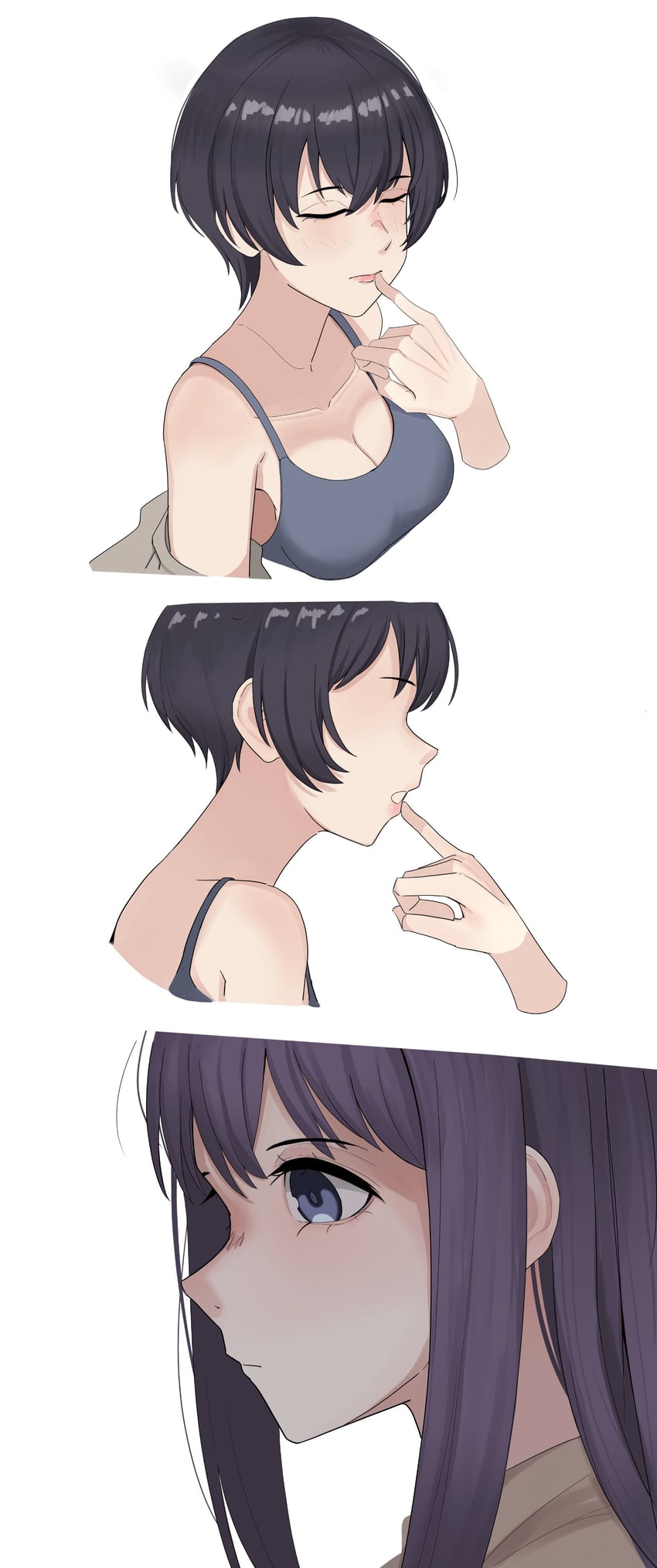 神稻牡丹：醉态如百合之花、张君兰、郡上奏 2名女孩 黑吊带背心 黑发 蓝眼 乳房