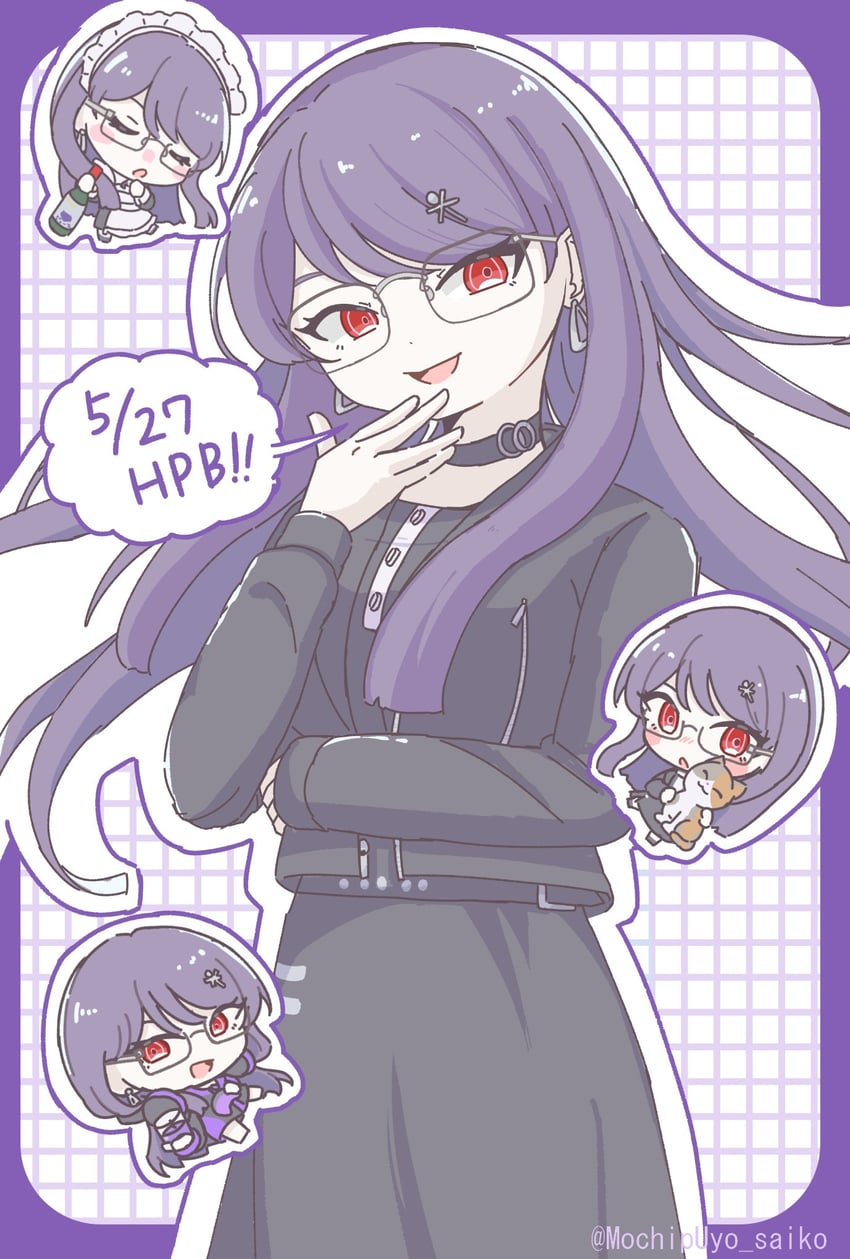 百日战线 -最终防卫学园-、志津原比吕子 1名女孩 惊讶 围裙 生日 黑色项圈