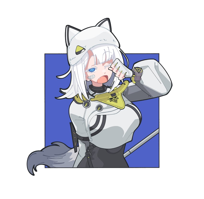 明日方舟、明日方舟：终末地、艾丝黛尔（明日方舟） 1名女孩 举手 创可贴 脸颊上的创可贴 脸上的创可贴