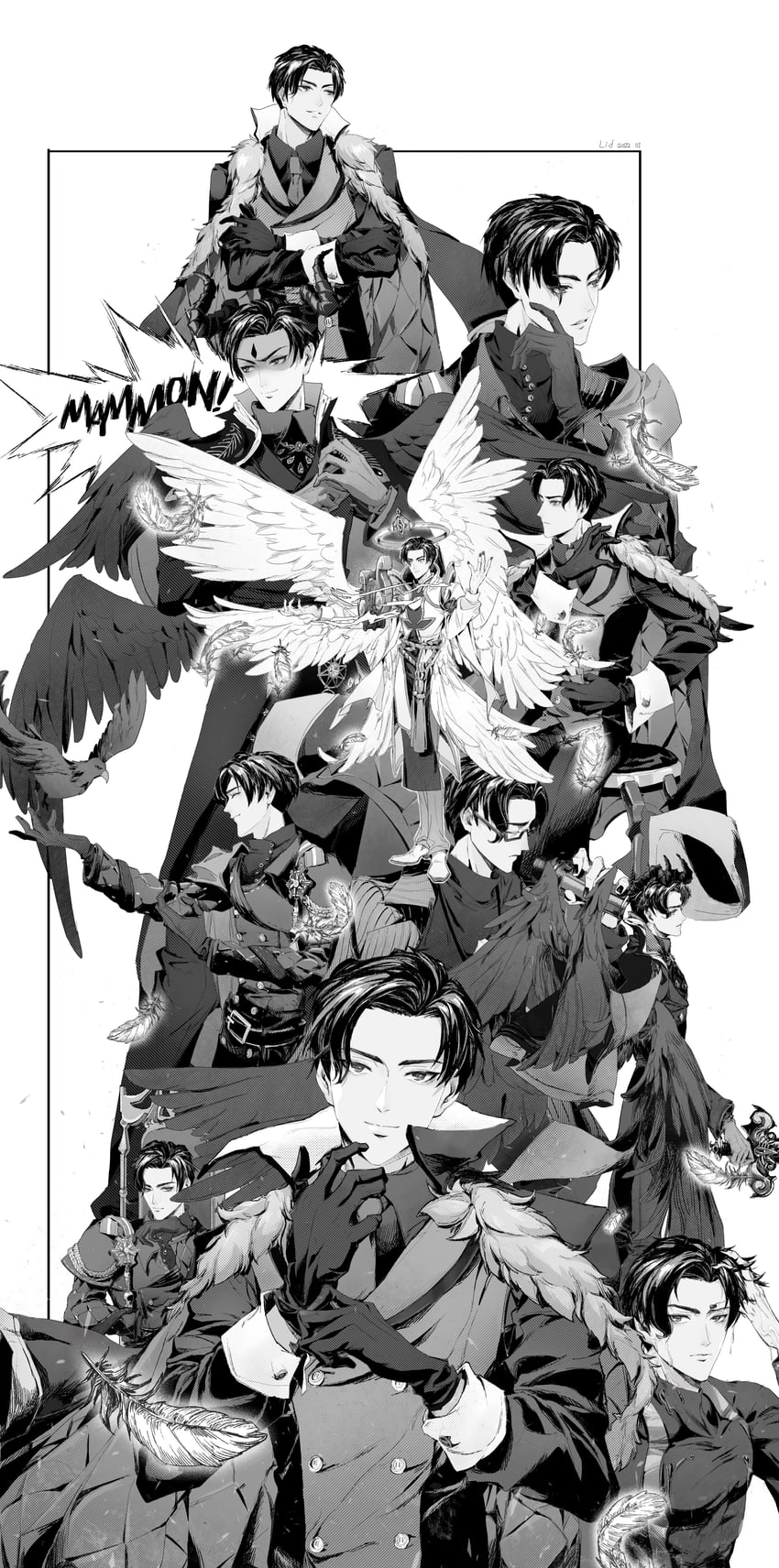 服从我！、阿斯莫德（Obey Me!）、巴巴托斯 (Obey Me!) 1名男孩 整理衣服 整理手套 整理头饰 天使