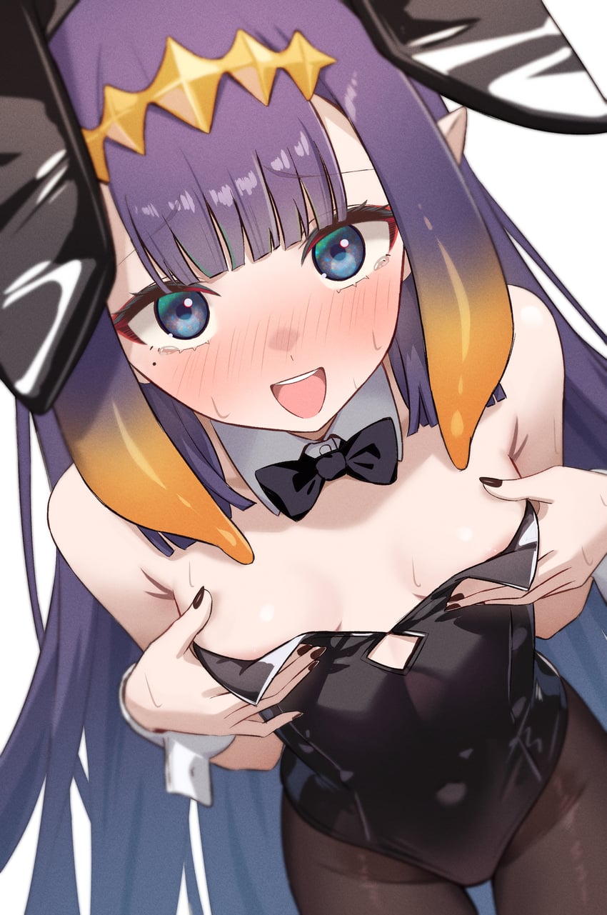 Hololive、Hololive英语、一伊那尔栖 1名女孩 :D 兽耳发箍 兽耳 露肩