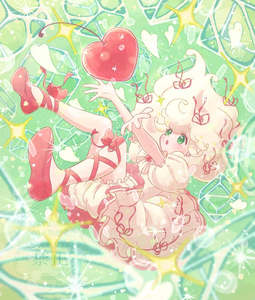 原创 1名女孩 惊讶 作者名 灯笼裤 模糊