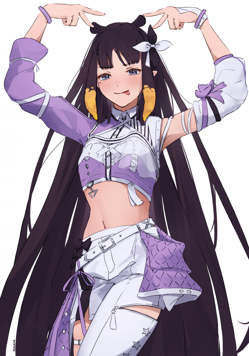 Hololive、Hololive英语、一伊那尔栖 1名女孩 :p 举起双手 不对称服装 不对称袖子