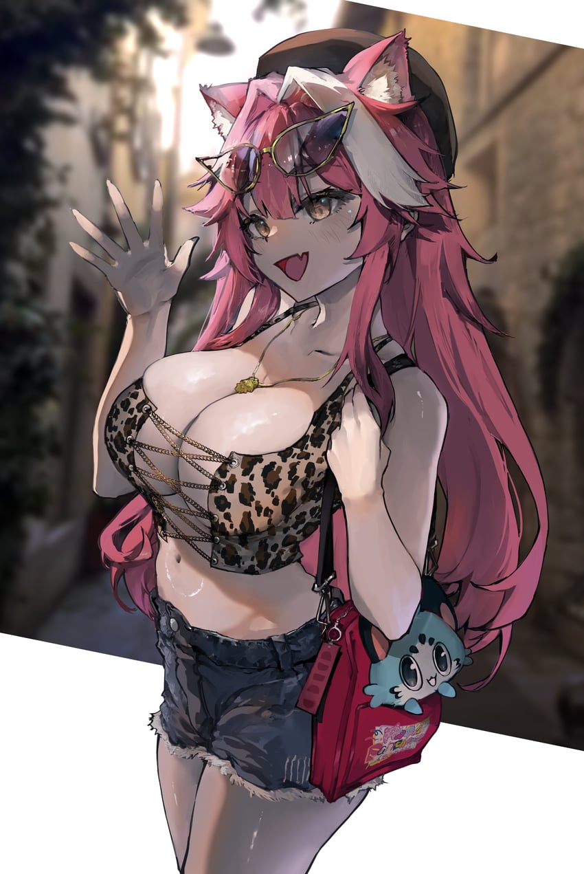 Hololive、Hololive英语、Chattino 1名女孩 替换服装 兽耳毛 兽耳 动物花纹
