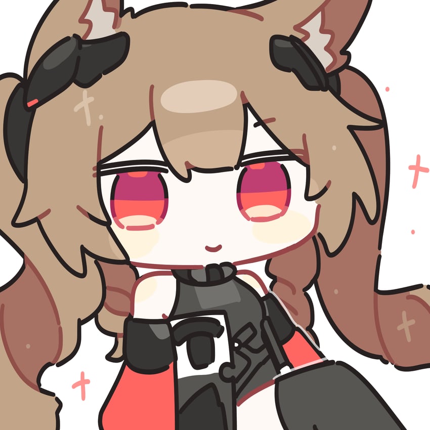 明日方舟、明日方舟：终末地、安洁莉娜 (明日方舟) 1名女孩 兽耳毛 兽耳 露肩 黑色过膝袜