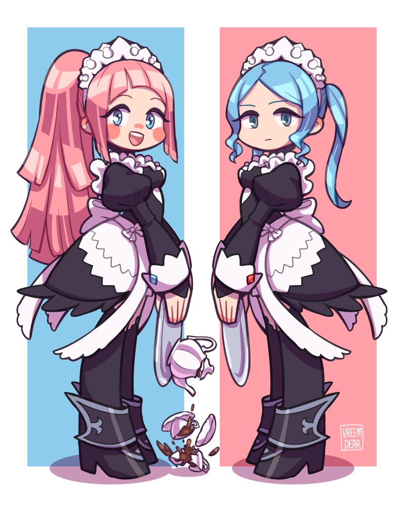火焰纹章、火焰之纹章：if、菲莉西亚 (火焰之纹章) 2名女孩 :D 围裙 作者名 黑色新娘手套