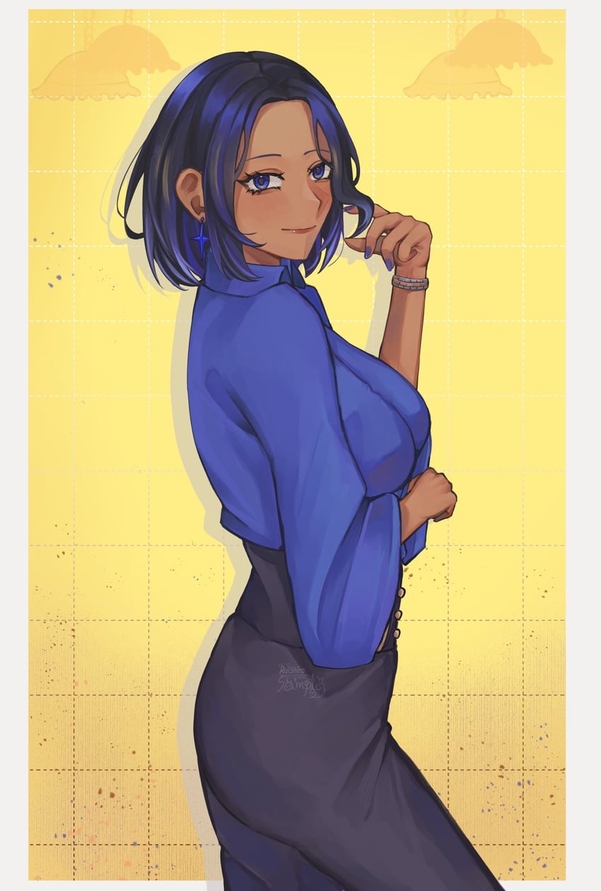 宝可梦、宝可梦 朱/紫、也慈 1名女孩 替换服装 发型长度变动 (更短) 不同发型 黑发