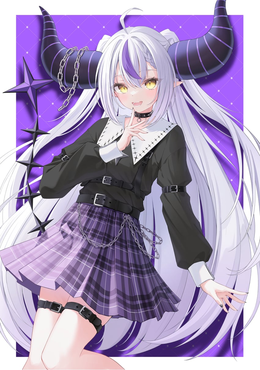 Hololive、拉普拉斯·达克尼斯 1名女孩 呆毛 替换服装 手臂带 腰带
