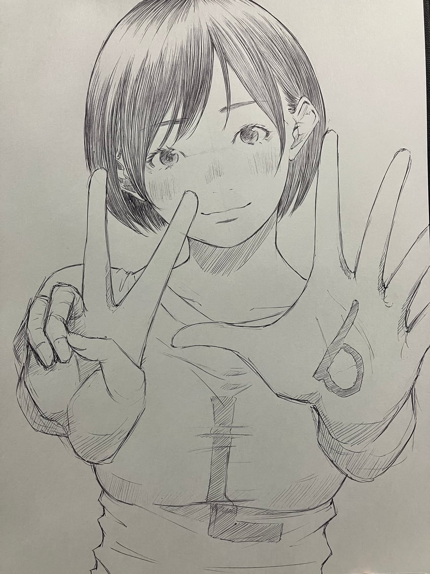 原创 1名女孩 脸红 闭嘴 圆领 手套