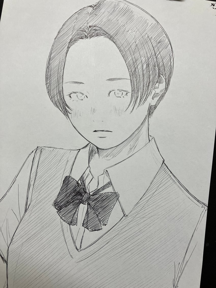 原创 1名女孩 中性 蝴蝶结 蝶形领结 闭嘴