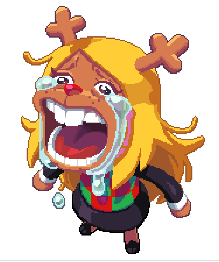 三角符文、海贼王、Undertale/Deltarune 1名女孩 鹿角 金发 龅牙 格纹背心毛衣