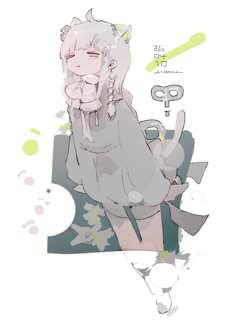 原创 1名女孩 呆毛 兽耳 呆毛 辫子