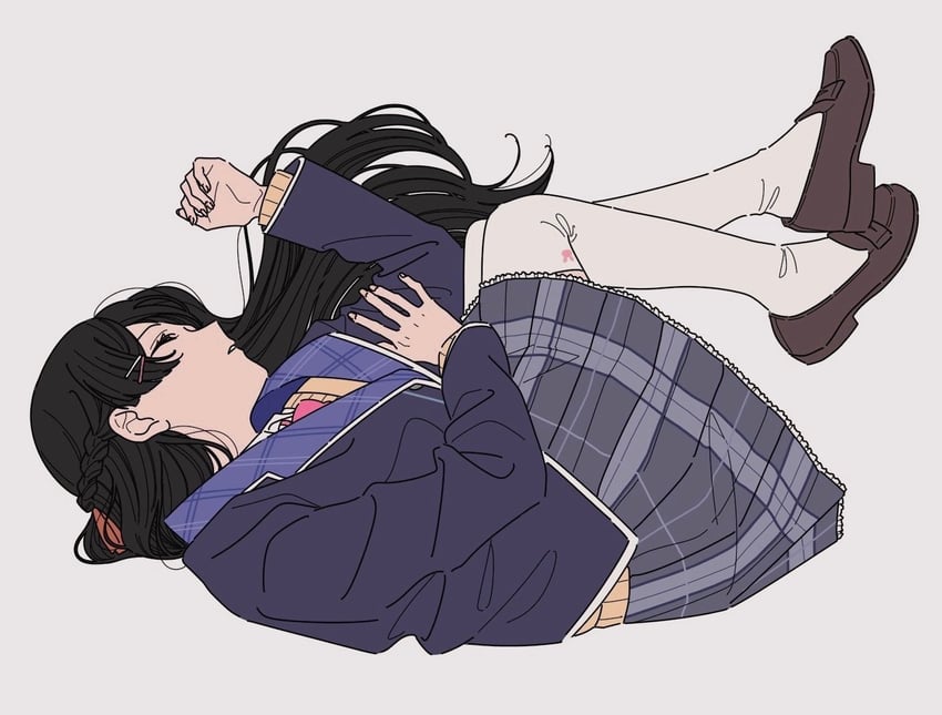 彩虹社、月之美兔、月之美兔 (第一套服装) 1名女孩 微笑 黑发 西装外套 蓝色夹克