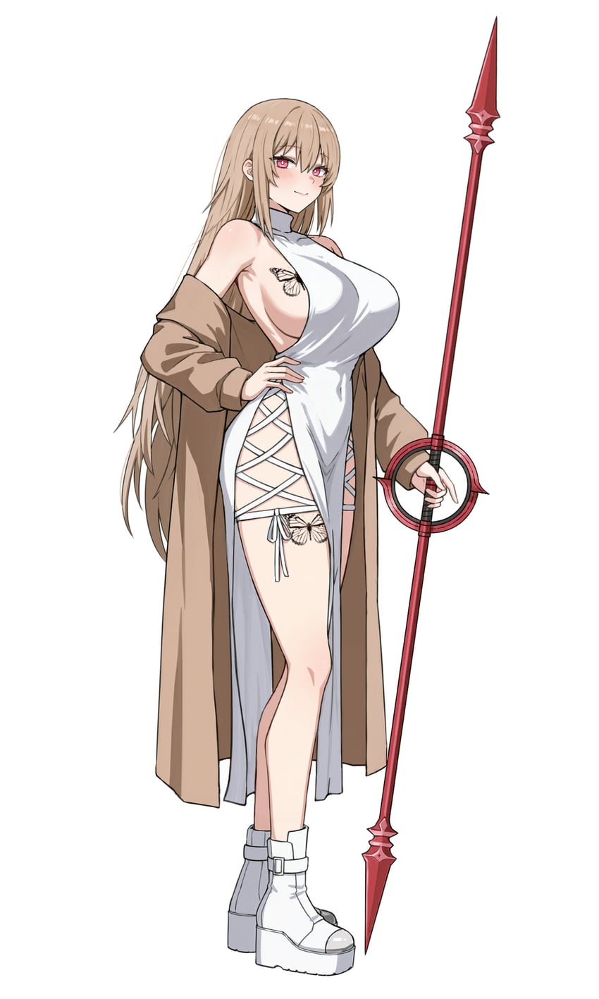 原创、cordula akagawa (lmasayoshi) 1名女孩 金发 靴子 胸部纹身 乳房