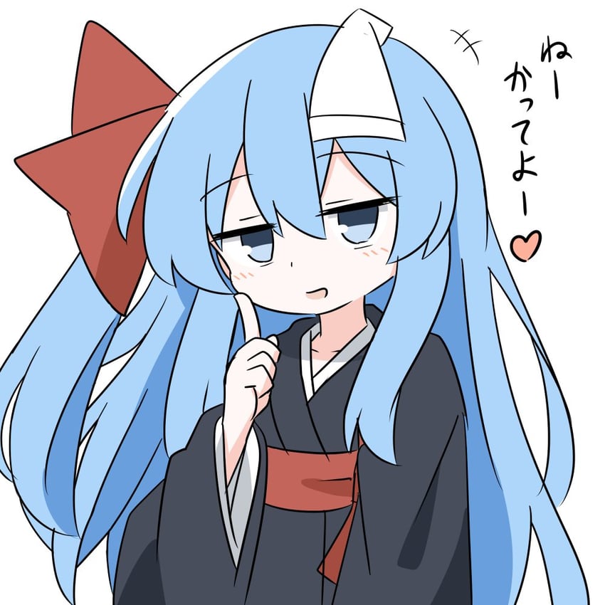 原创、野暗 (赤渔群) +++ 1名女孩 黑色和服 蓝眼 蓝发