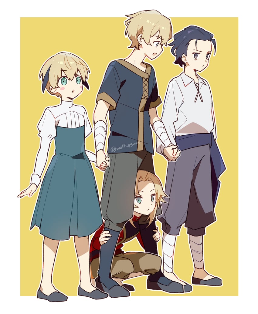 Fate/Grand Order、Fate系列、阿格规文(Fate) 2个男孩 2名女孩 幼化 包扎的手臂 绷带