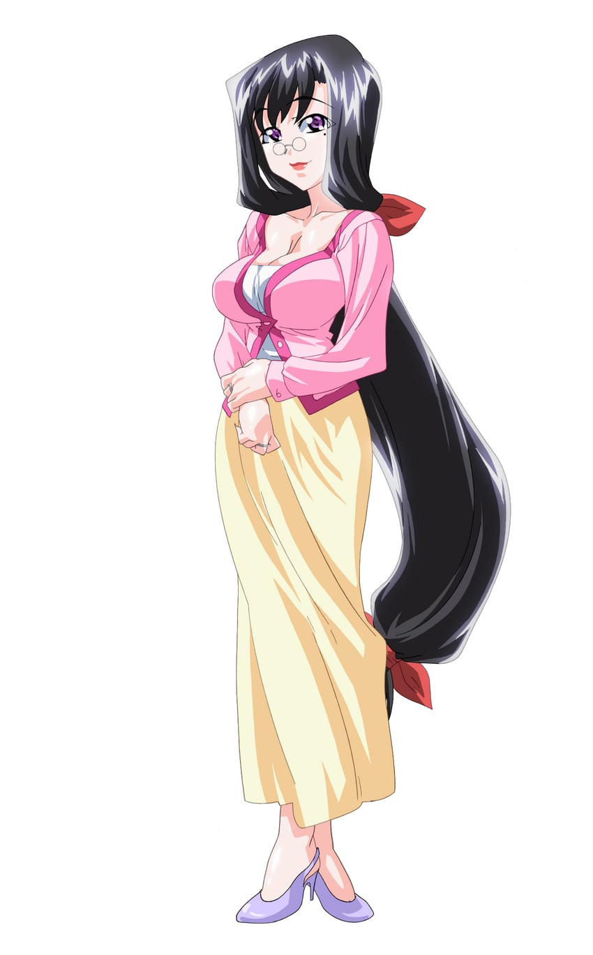 魔法玉、町村咲夜 1名女孩 赛璐珞上色 黑发 乳房 乳沟