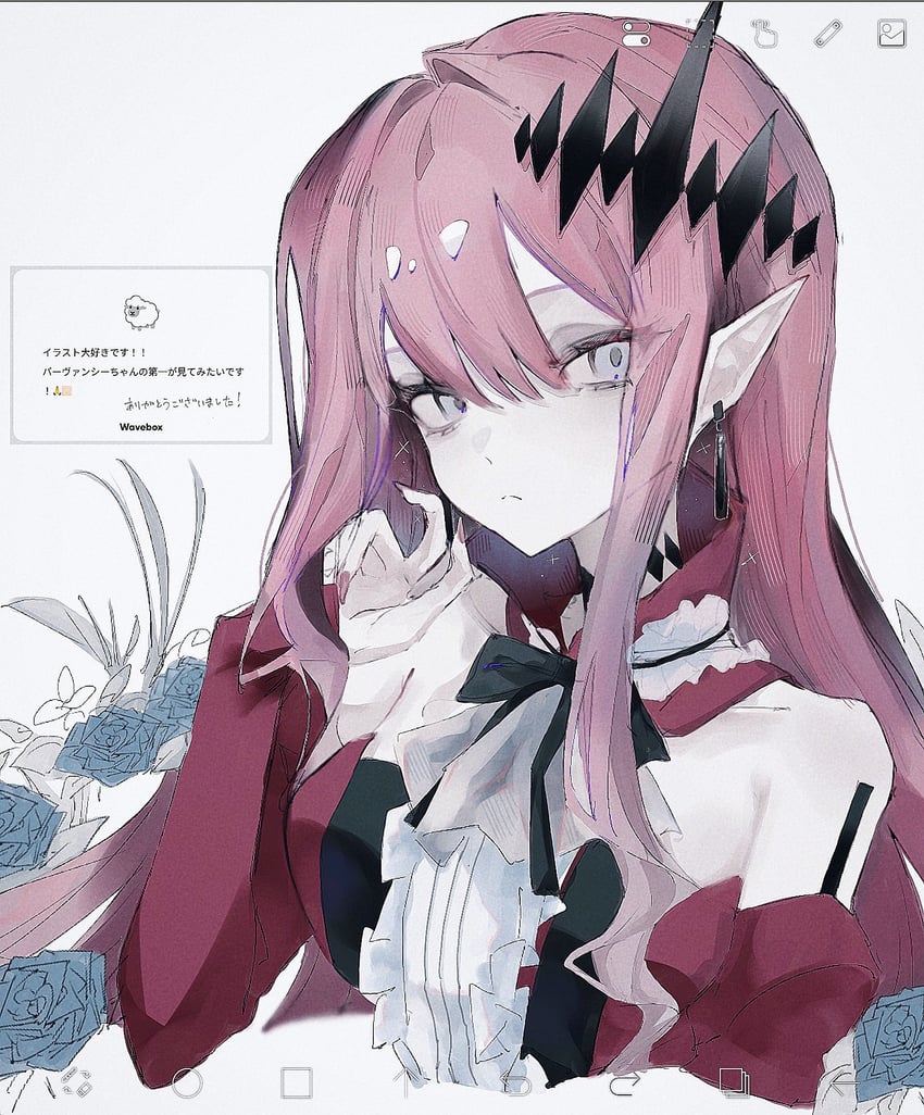 Fate/Grand Order、Fate系列、芭万·希 (Fate) 1名女孩 画框中的绘图软件 露肩 乳房 躯干截断