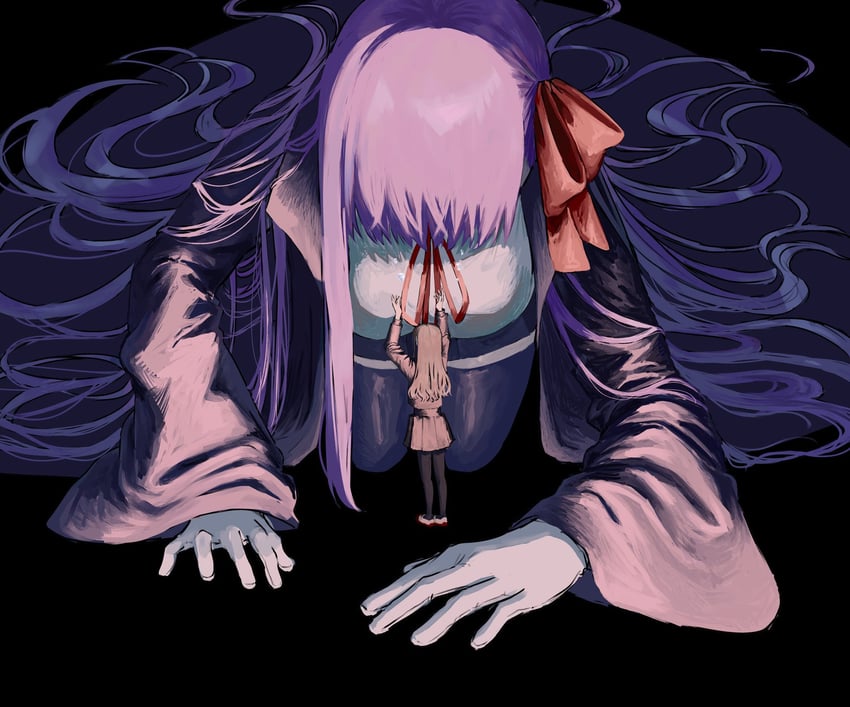 Fate/Extra、Fate/Extra CCC、Fate系列 2名女孩 黑色背景 乳房 棕发 外套