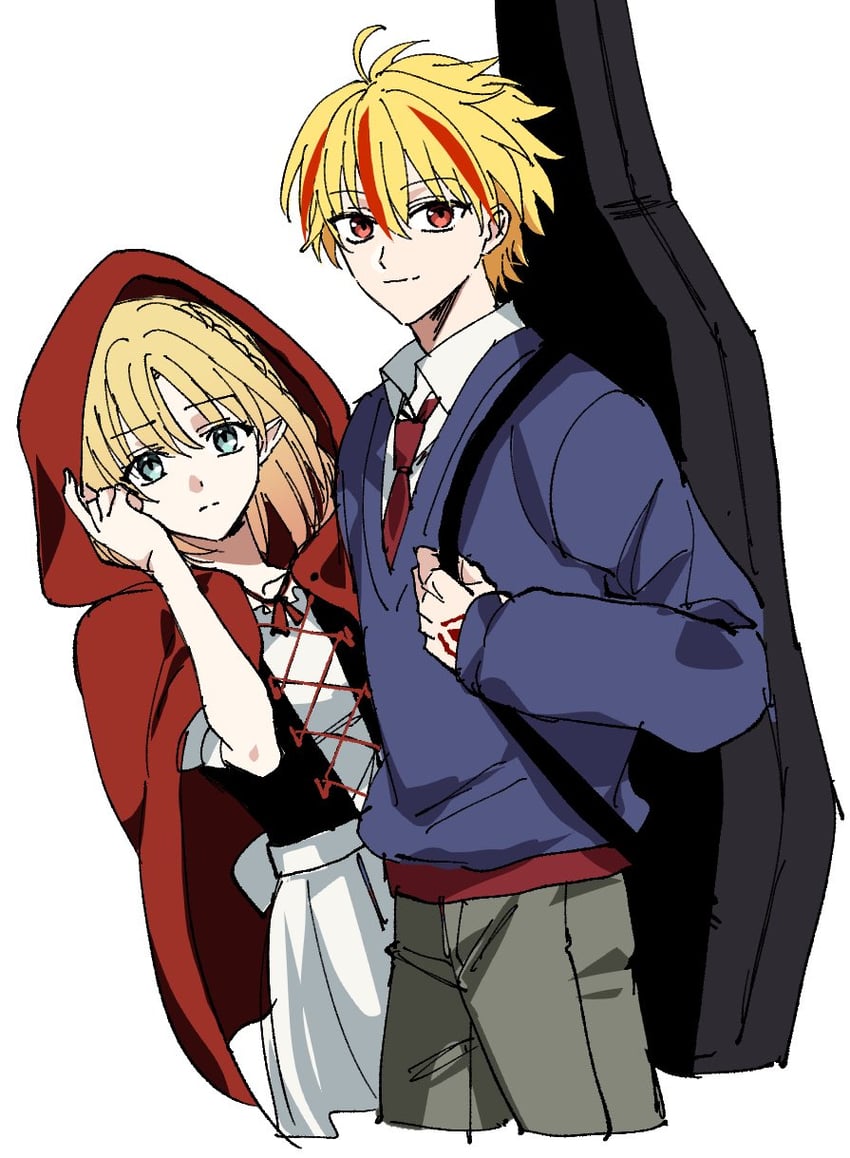 Fate/strange Fake、Fate系列、理查一世 (Fate) 1名男孩 1名女孩 呆毛 金发 蓝眼