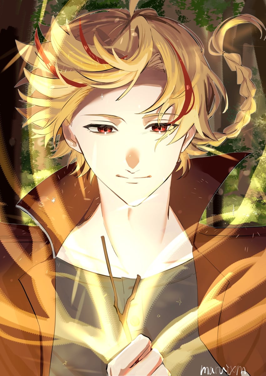 Fate/strange Fake、Fate系列、理查一世 (Fate) 1名男孩 呆毛 金发 辫子 辫子马尾