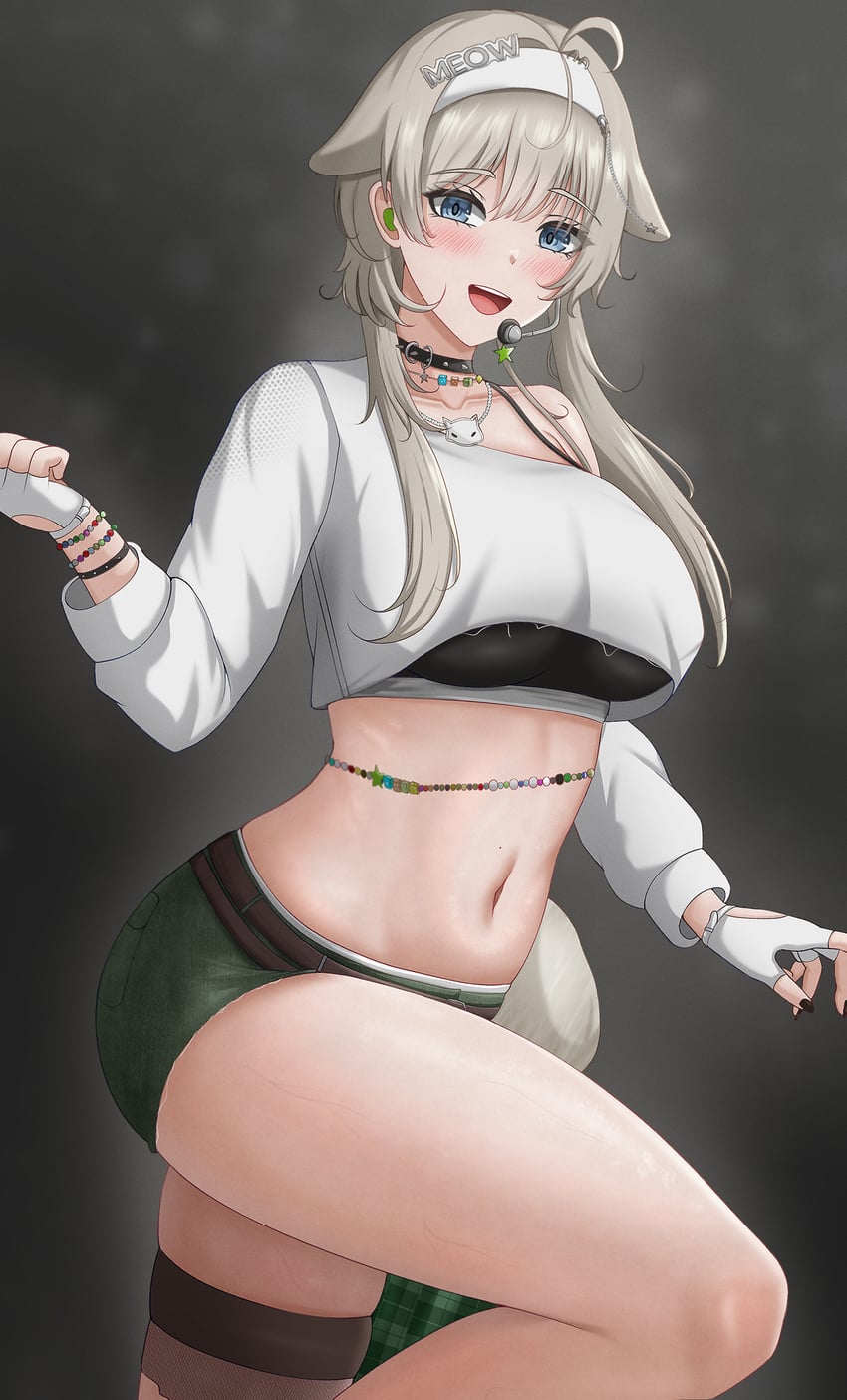 胜利女神：妮姬、普莉卡 (妮姬) 1名女孩 :D 呆毛 腰链 黑色项圈