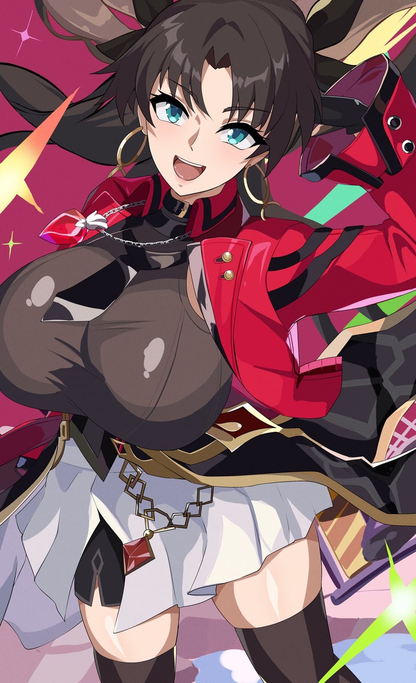 Fate/stay night、Fate系列、崩坏：星穹铁道 1名女孩 异形乳量 (大) 黑色手套 黑色裙子 黑色过膝袜