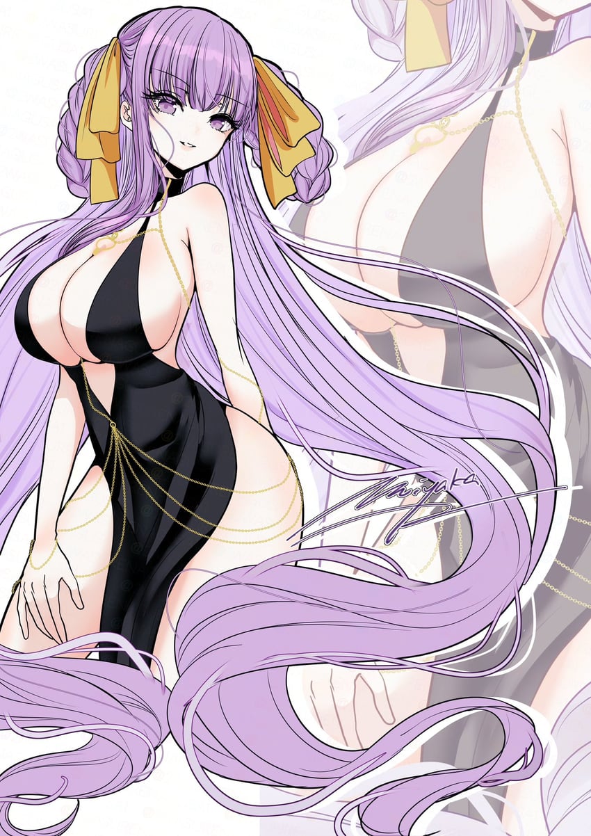 Fate/Grand Order、Fate系列、BB (Fate) 1名女孩 露肩 腰链 黑色连衣裙 脸红