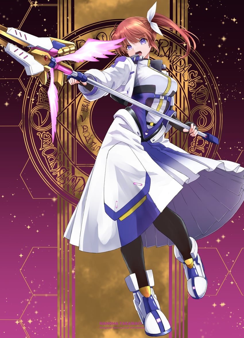 魔法少女奈叶、魔法少女奈叶、魔法少女奈叶 A's 1名女孩 瞄准 踝靴 铠甲靴 黑色手套