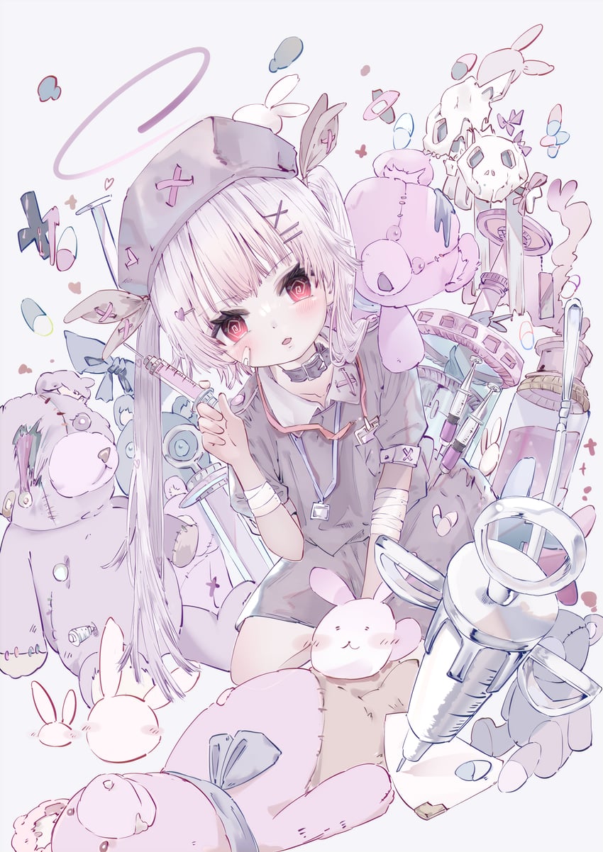 原创 1名女孩 @_@ 包扎的手臂 绷带 创可贴