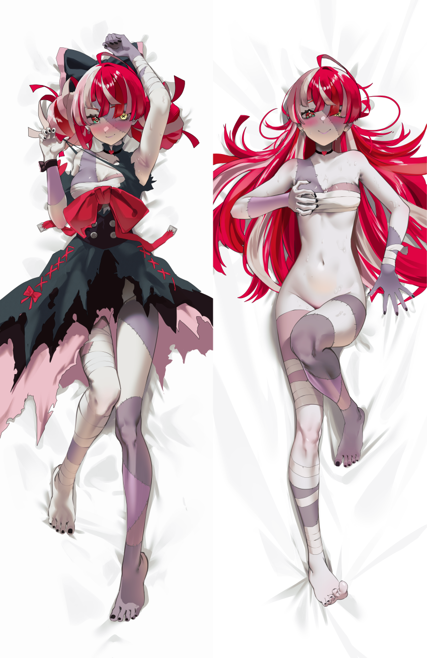 Hololive、Hololive Indonesia、库雷吉·奥莉 1名女孩 呆毛 包扎的手臂 缠着绷带的腿 绷带