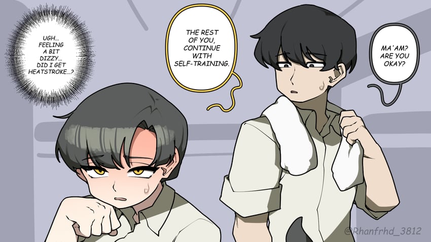 原创、梅格 (Junkzero) 1名男孩 1名女孩 黑发 有领衬衫 漫画