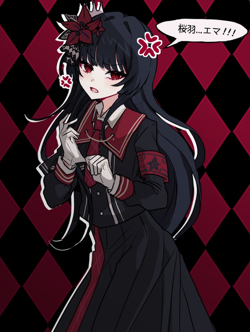 魔法少女的小镇审判、二阶堂博 1名女孩 整理衣服 整理手套 青筋 臂章