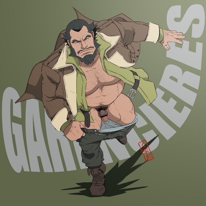 高达、机动战士高达UC、斯贝洛亚·辛尼曼 1名男孩 条状遮挡 蔷薇 裸露胸肌 胡子
