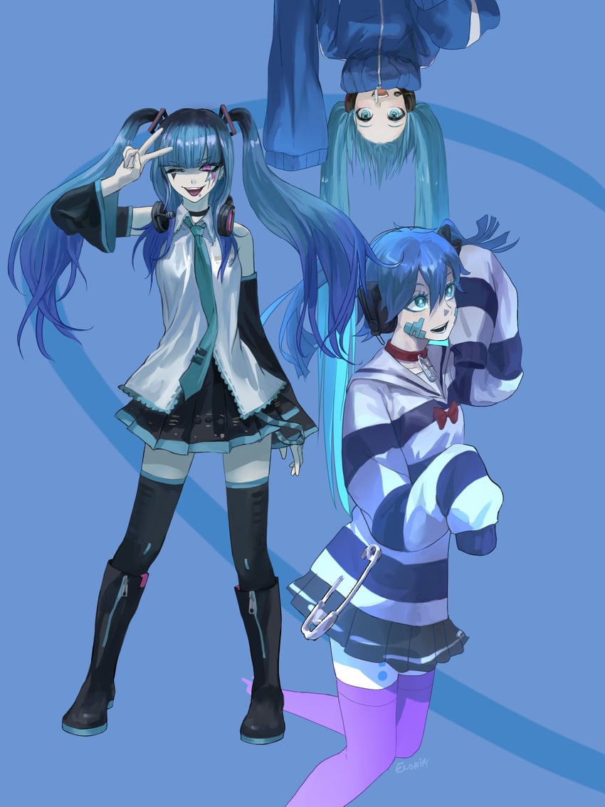 阳炎Project、百日战线 -最终防卫学园-、VOCALOID 3人女子 amemiya darumi (cosplay) 脸上缠着绷带 绷带 黑色靴子