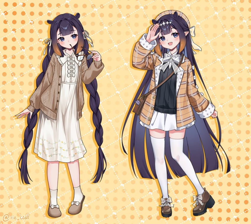 Hololive、Hololive英语、一伊那尔栖 1名女孩 :D 替换服装 短袜 包