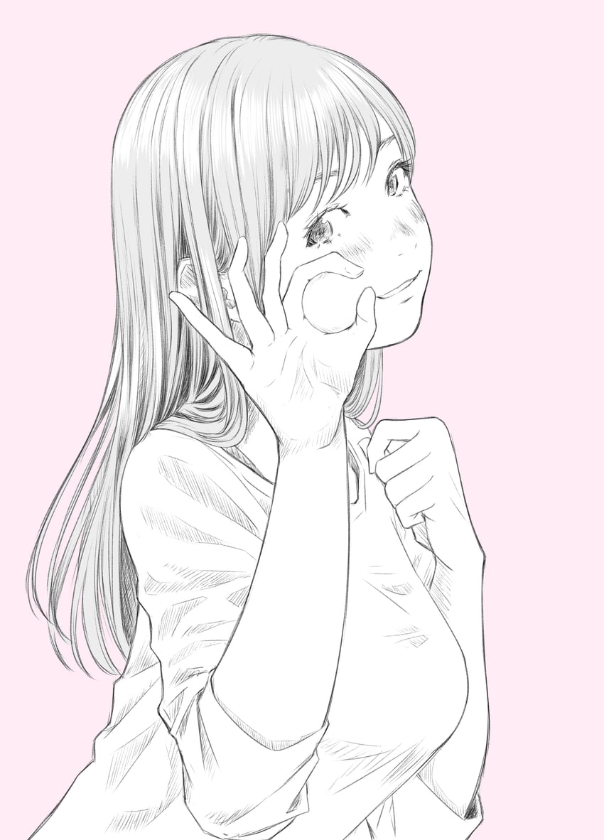原创 1名女孩 乳房 侧视 灰度 露齿而笑