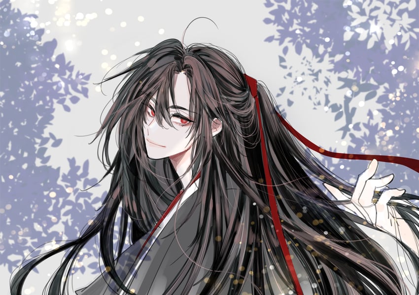 魔道祖师、魏无羡、魏无羡 (夷陵老祖) 2个男孩 呆毛 美少年 黑发 黑色汉服