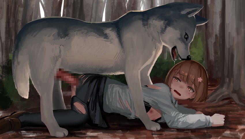 原创 1名女孩 兽奸 黑色文胸 黑色连裤袜 黑色裙子