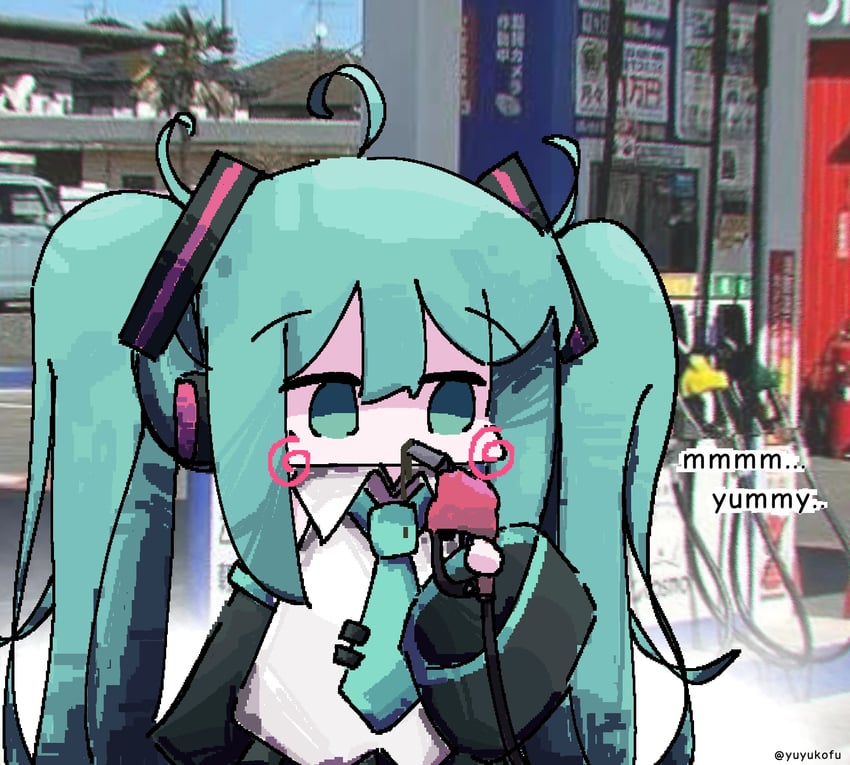 VOCALOID、初音未来 1名女孩 呆毛 水色瞳 水色发 水蓝色领带