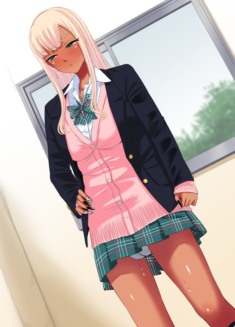 原创 1名女孩 水蓝色蝴蝶结 水蓝色蝴蝶结 水色瞳 水蓝色裙子