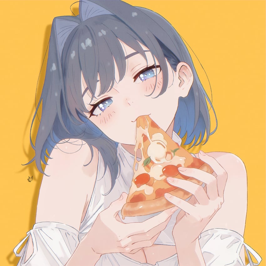 Hololive、Hololive英语、议会 (Kronii) 1名女孩 露肩 蓝眼 蓝发 乳房